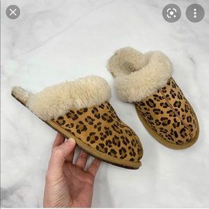 Ugh Leopard Suede Slippers